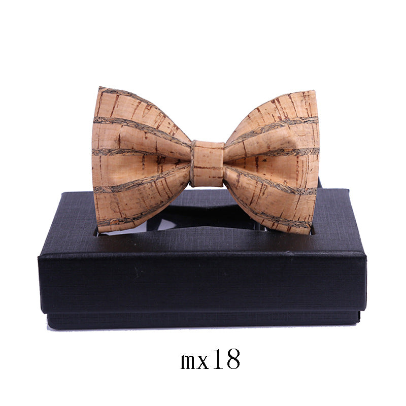 classic sawdust wood grain bow tie business formal wear Korean bow dress collar flower