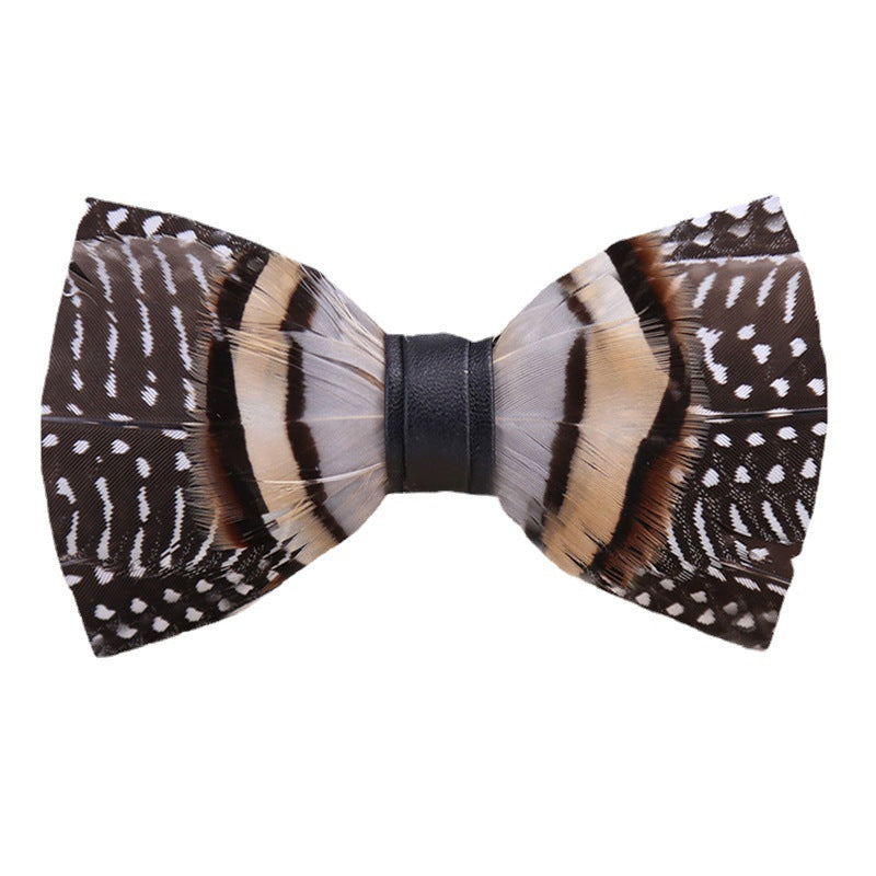 258 black and white dot khaki feather wedding groom groomsman butterfly wedding shirt male bow tie flower collar