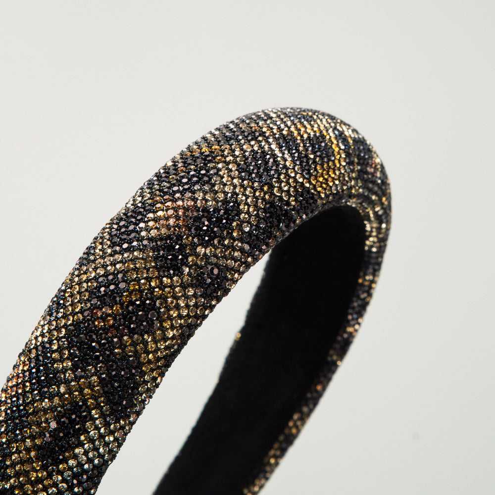 European and American ultra-flash rhinestones, full of diamonds, sponge headbands, simple and high-end, Internet celebrities, washing faces, pressing hair bands, and women's hair accessories cross the border