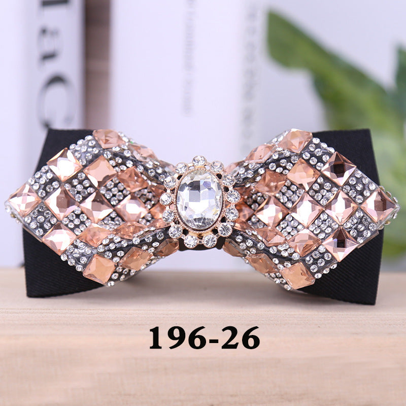 196 rectangular blue crystal bow tie male wedding party suit suit formal dress collar flower man crystal bow