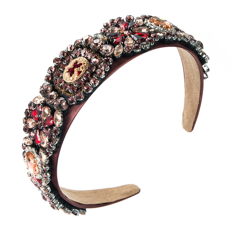 Heming headband, new fashion, personality, full of diamonds, European and American style, baroque retro ladies prom, street photography hair accessories, headbands