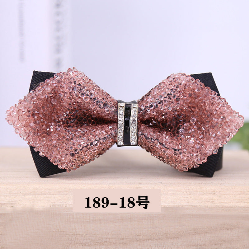 189 crystal bow tie, rhinestones, starry banquet, nightclub, diamond marry, groom, clay bow