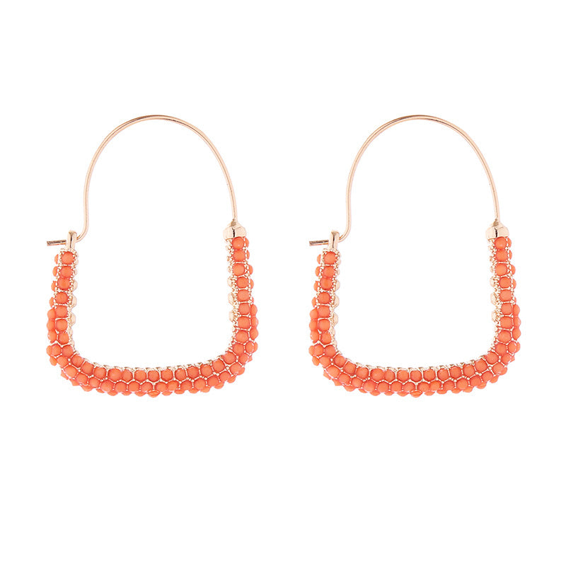 European and American new fashion, simple and trendy Internet celebrity earrings, women's personality, niche design, alloy and diamond geometric earrings
