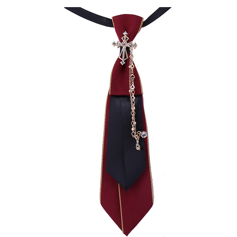 Collar flower female British college style student bow bow stewardess bank occupation bow tie shirt accessories collar flower check red