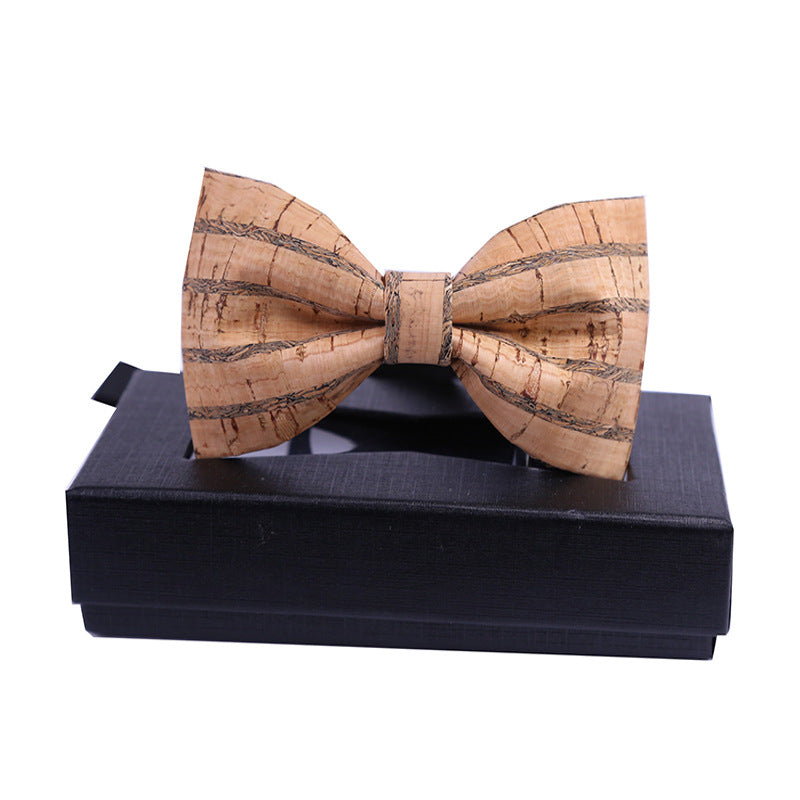 men's wood grain bow tie casual sawdust bow wedding dress host show shirt collar flower