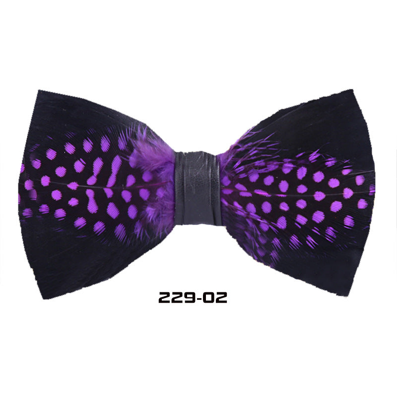 229 Purple Feather Children's Dress Wedding Groom Groomsman Group Pot Butterfly Wedding Bow Tie Flower Tie