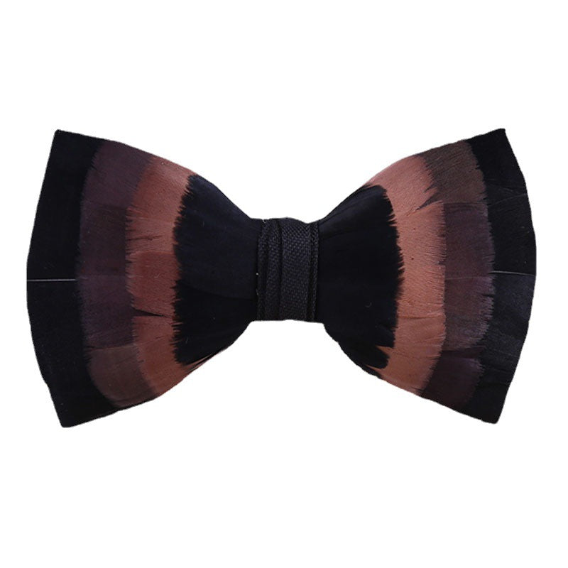 264 Colorful Feather Bow Tie Men's Wedding Banquet Clay Suit Accessories Shirt with Box Bow