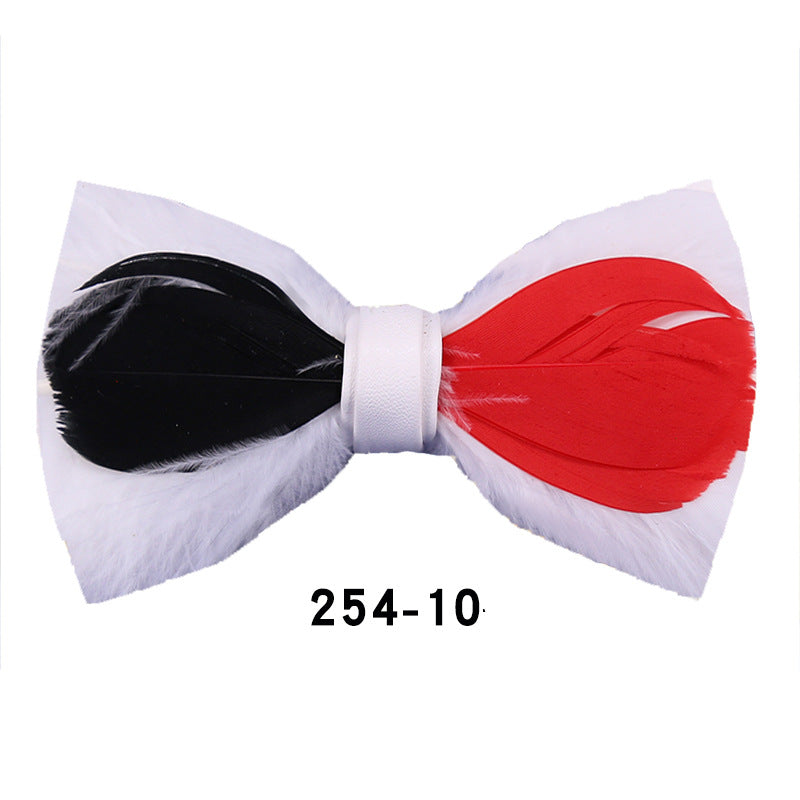 254 Colorful Children's Feather Bow Tie Men's Suit Collar Flower Party Banquet Best Man Flower Girl Suit Collar Flower