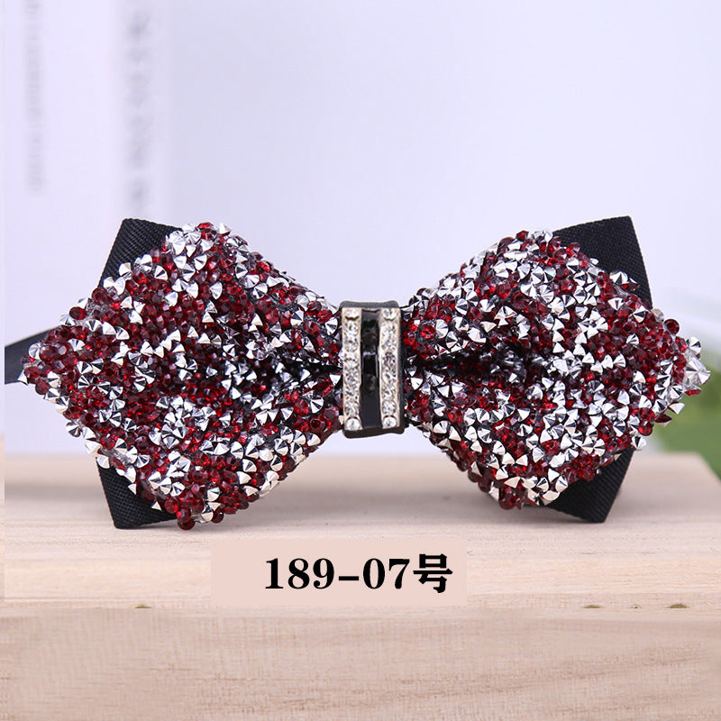 189 crystal bow tie, rhinestones, starry banquet, nightclub, diamond marry, groom, clay bow