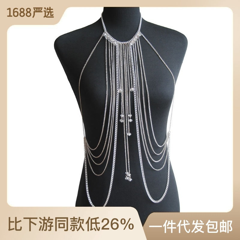 HOT foreign trade hot body chain tassel body chain exquisite sexy tassel body chain chest chain factory direct sales