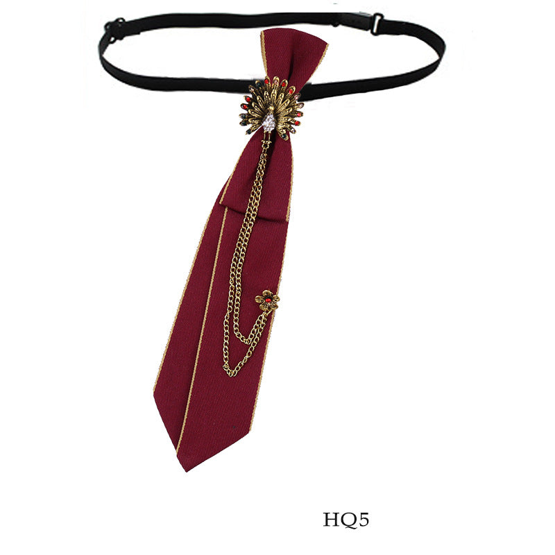 Collar flower female British college style student bow bow stewardess bank occupation bow tie shirt accessories collar flower check red