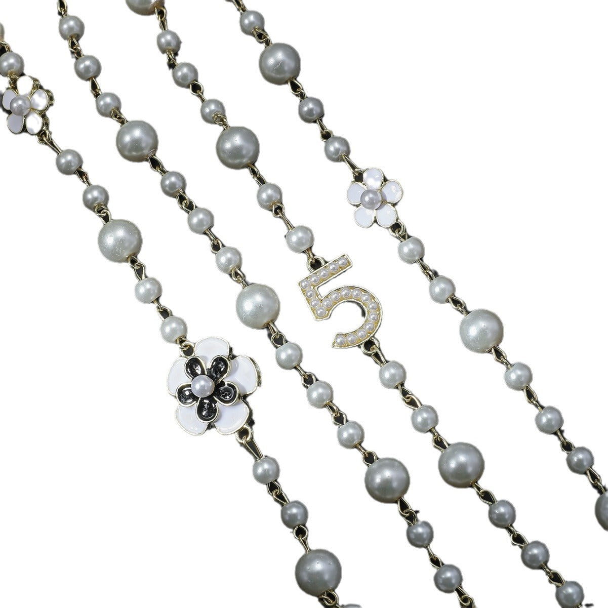 New double-layered long pearl necklace jewelry, new Chinese high-end temperament, versatile long necklace accessories