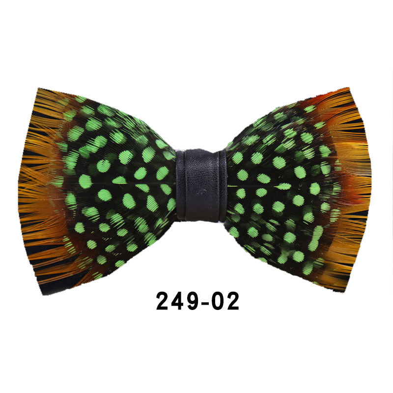 249 black and white dots yellow feathers male wedding groom best man group pot butterfly wedding wedding bow tie flower tie