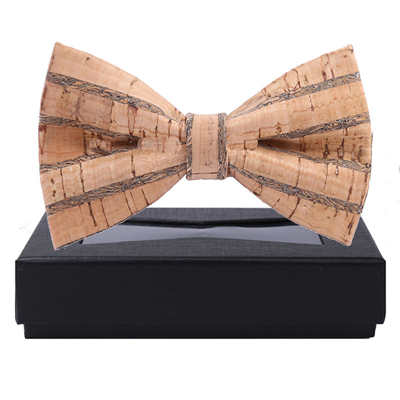 classic sawdust wood grain bow tie business formal wear Korean bow dress collar flower