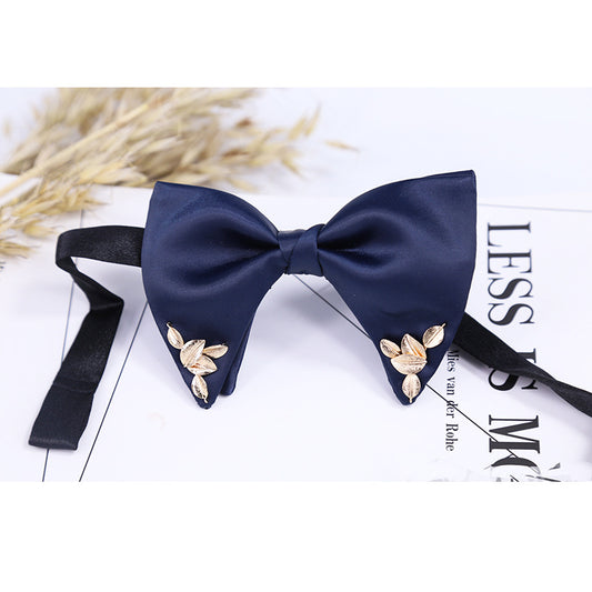 Blue Classic Daily White Shirt Versatile Bow Tie Business Bow Tie Korean Collar Flower