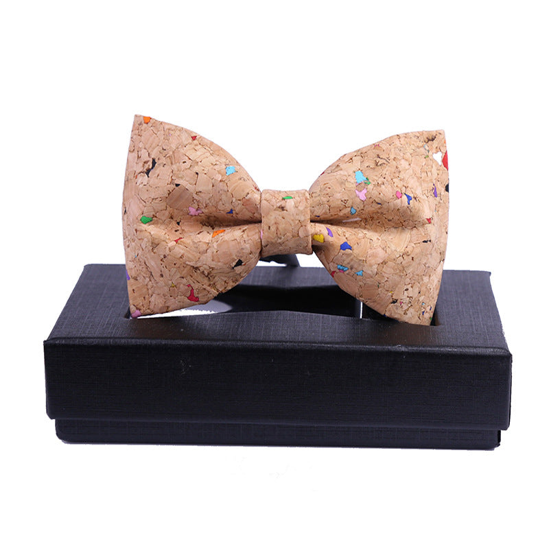 men's wood grain bow tie casual sawdust bow wedding dress host show shirt collar flower