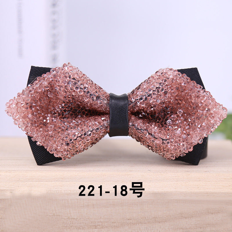 221 multicolor male bow tie crystal rhinestone starry wedding groom bow tie bow bow male wedding collar flowers