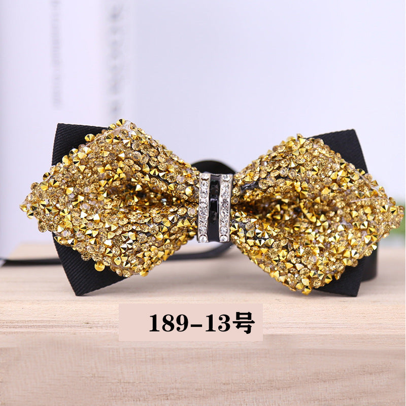 189 crystal bow tie, rhinestones, starry banquet, nightclub, diamond marry, groom, clay bow