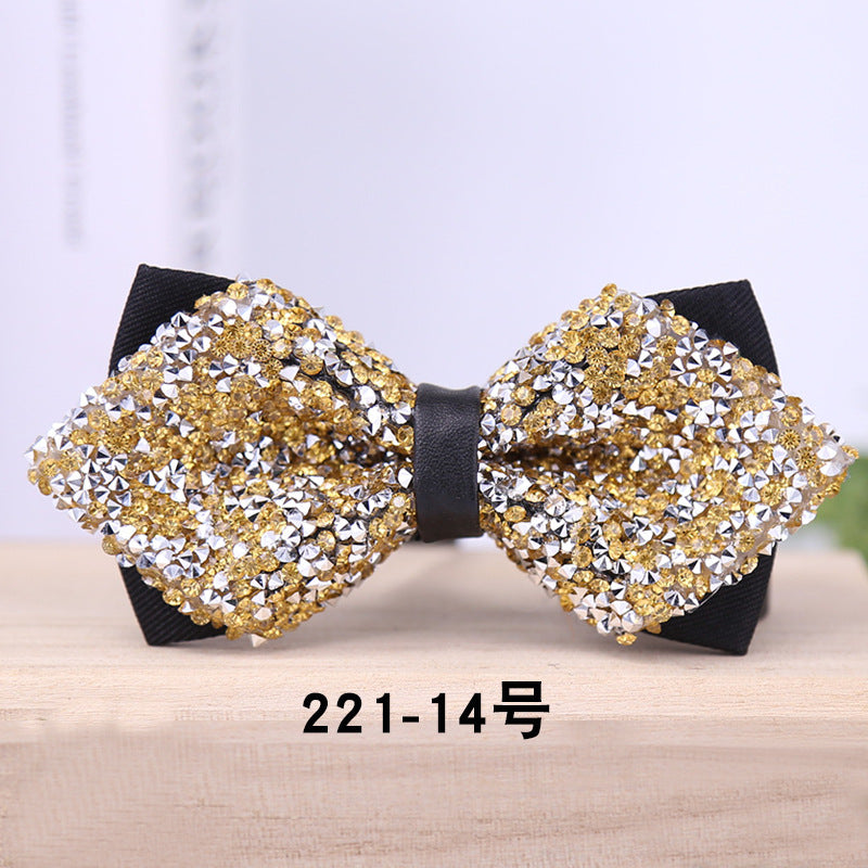 221 multicolor male bow tie crystal rhinestone starry wedding groom bow tie bow bow male wedding collar flowers