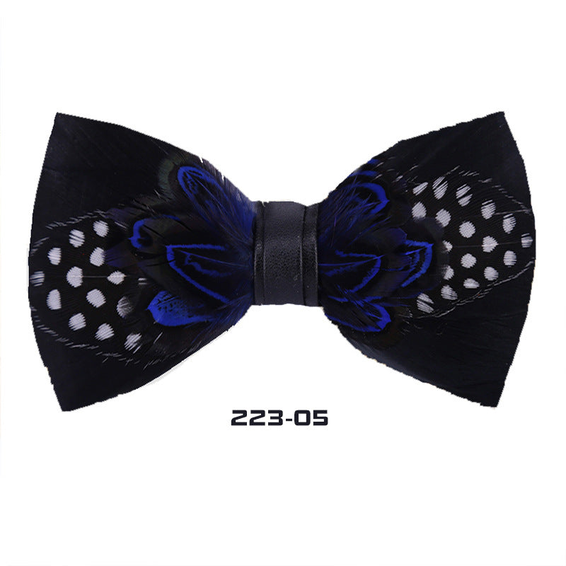 223 male bow tie red feather bird feather banquet nightclub wedding groom clay pot wedding banquet bow