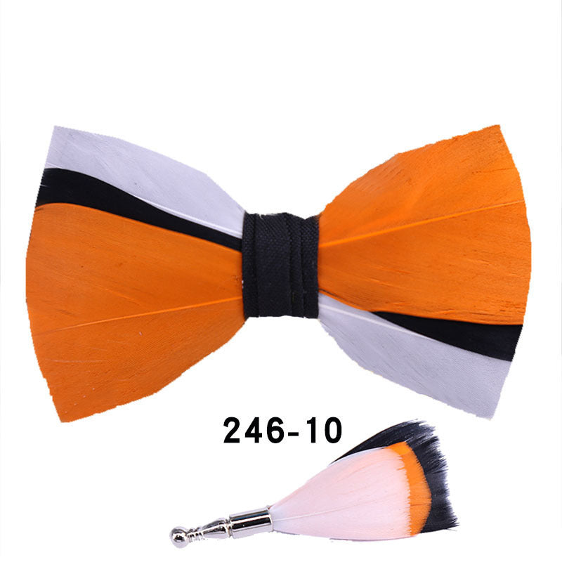 246 color feather wedding groom groomsman group pot butterfly wedding shirt business bow tie flower tie