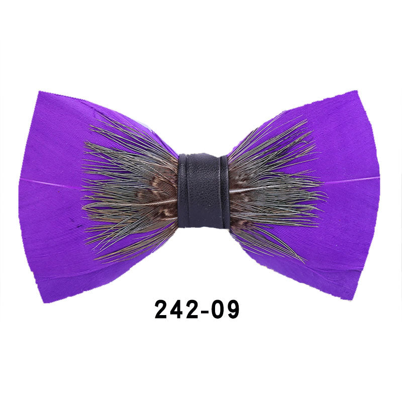 242 color feather wedding groom groomsman group pot butterfly wedding shirt business bow tie flower tie