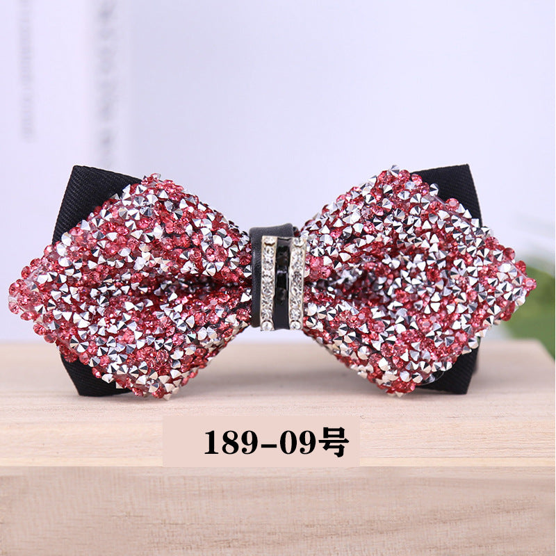 189 crystal bow tie, rhinestones, starry banquet, nightclub, diamond marry, groom, clay bow