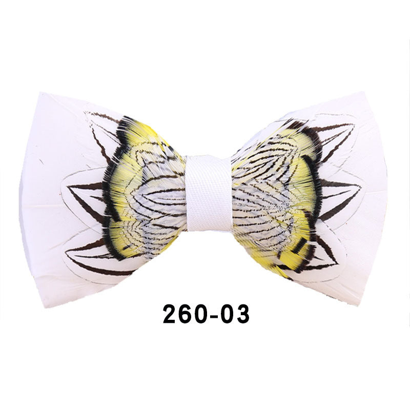 260 colorful feather bow tie men's wedding banquet clay suit accessories shirt with box bow