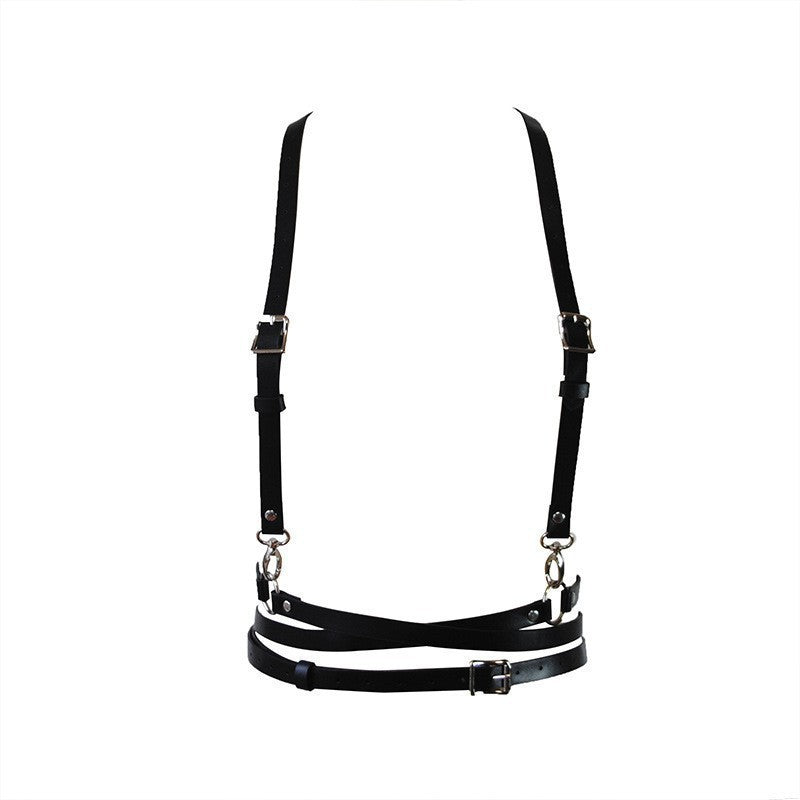 New European and American cross-border jewelry, hip-hop, personalized fashion, chest chain, bondage belt, integrated trendy punk body chain