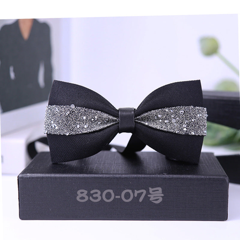 830 bow tie male rhinestone blue butterfly wedding ceremony groom master of ceremonies presided over crystal children's dress collar flowers