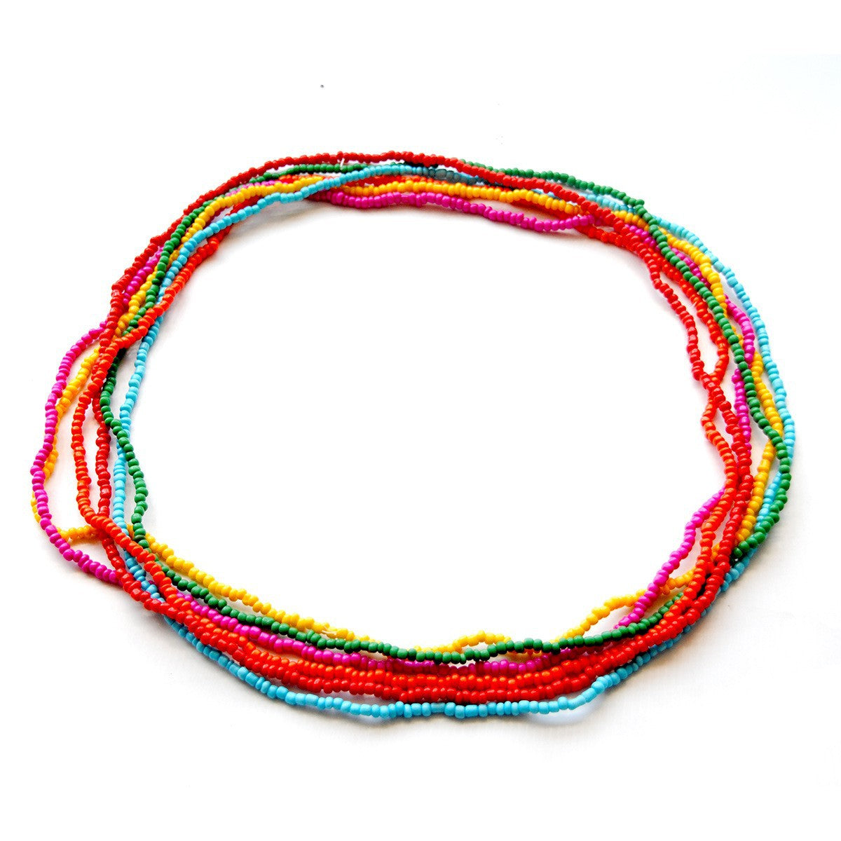 New cross-border European and American multi-color rice bead waist chain, hand-beaded plastic, versatile and colorful rice bead elastic body chain