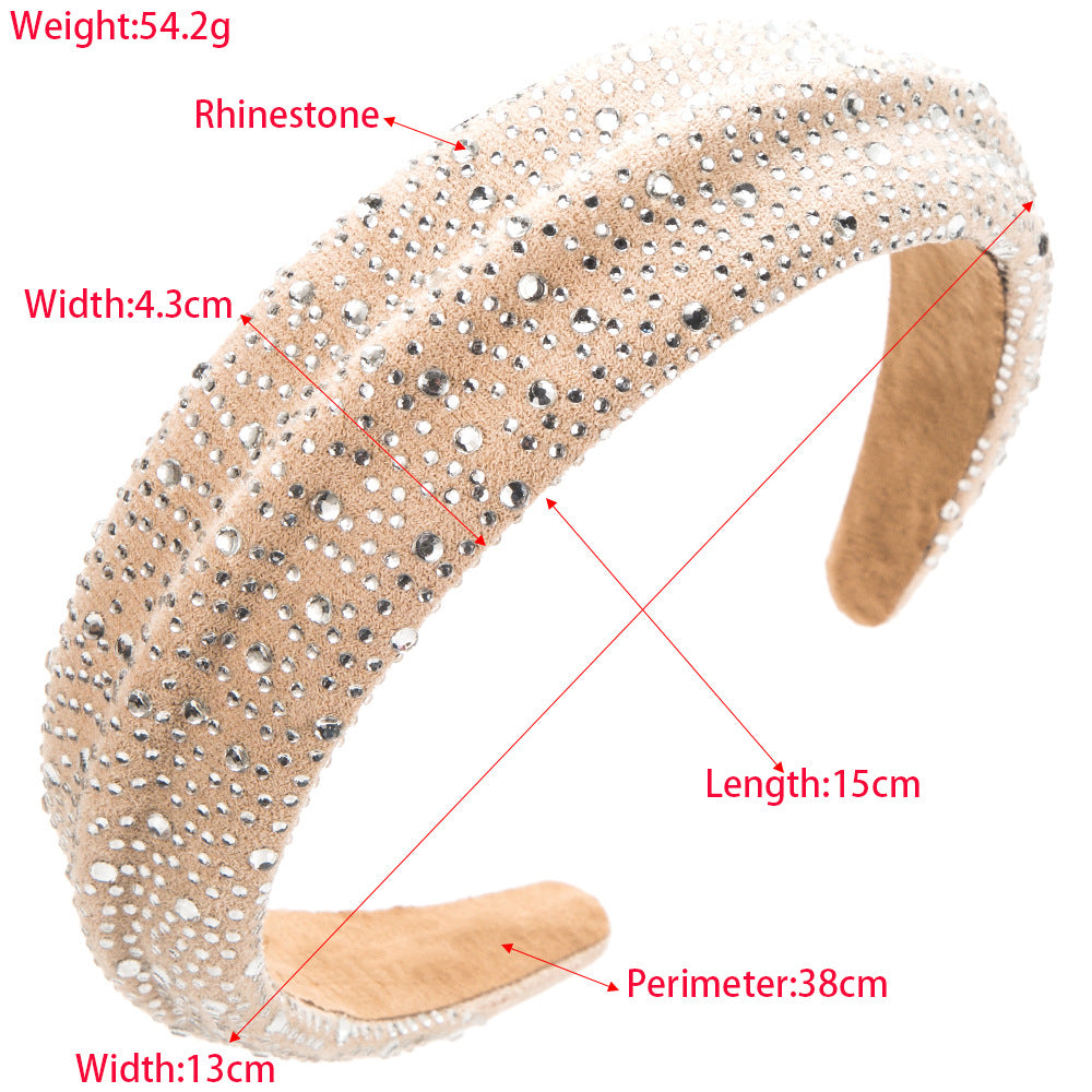 Heming headbands are fashionable, starry wide-brimmed rhinestone headbands, elegant temperament, Internet celebrities, out-of-the-box jewelry, spot wholesale