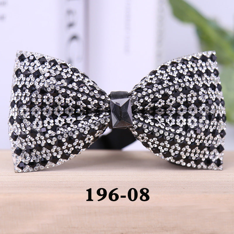 196 rectangular blue crystal bow tie male wedding party suit suit formal dress collar flower man crystal bow