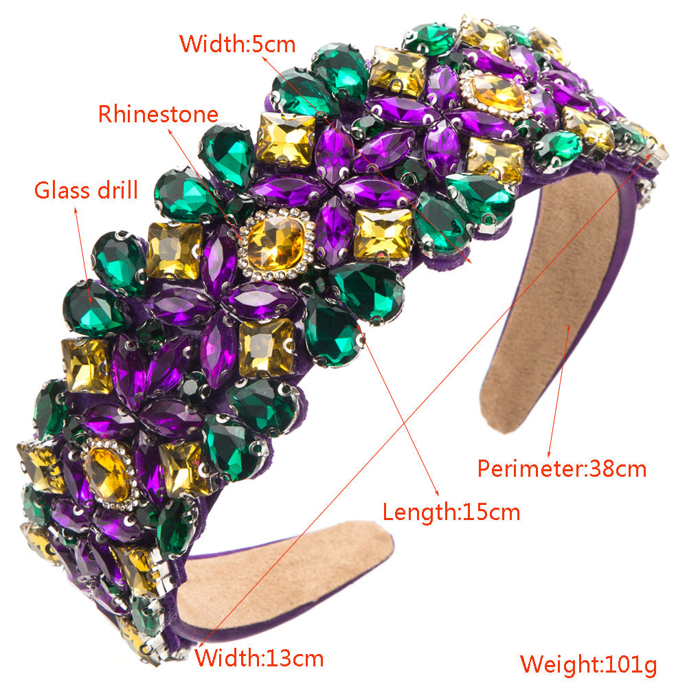 European and American new fashion carnival headbands, baroque super flash, full of diamond temperament, headbands, light luxury party, pressed hair accessories