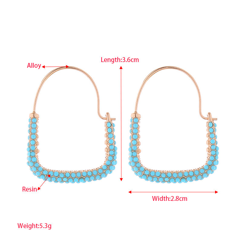 European and American new fashion, simple and trendy Internet celebrity earrings, women's personality, niche design, alloy and diamond geometric earrings