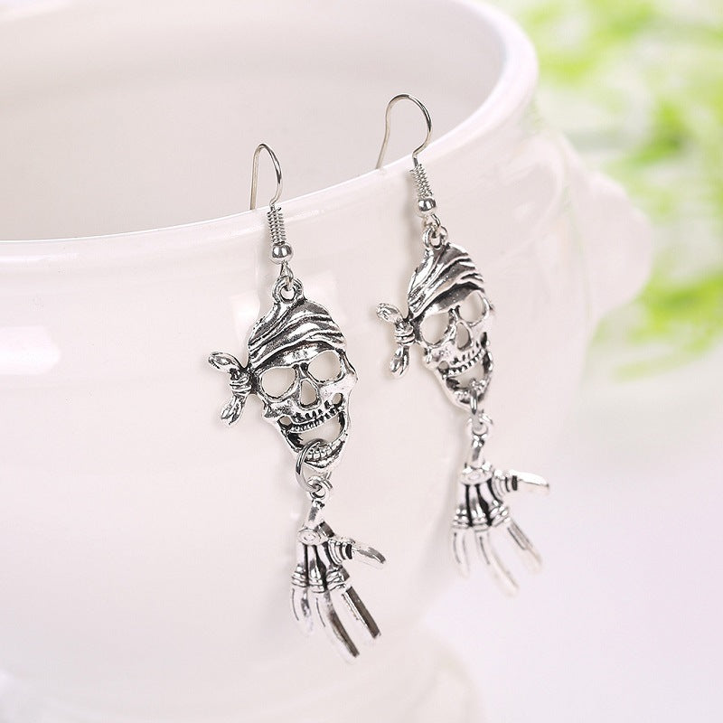 Alloy Hot Selling Punk Skull Earrings For Men Women Cool Jewelry Hip Hop Earrings Retro Rock Skull Earrings
