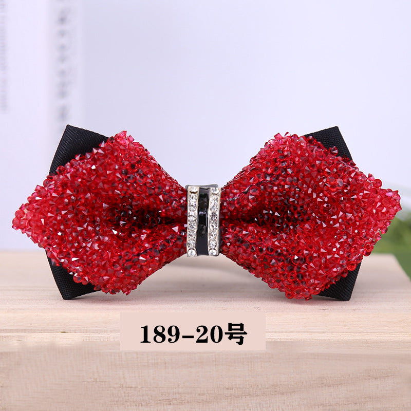 189 crystal bow tie, rhinestones, starry banquet, nightclub, diamond marry, groom, clay bow