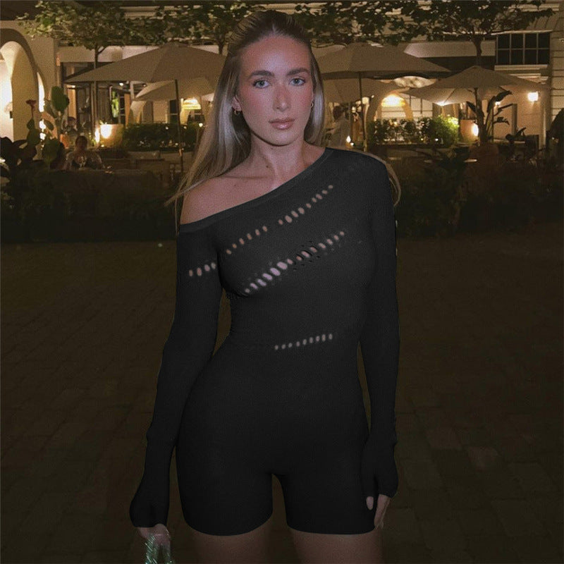 Cross-border, European, American, and foreign wear women's clothing Amazon popular slanted shoulder sexy nightdress YDT177