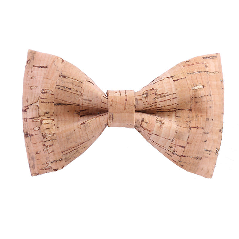 Men's Wood Grain Bow Tie Casual Sawdust Bow Wedding Show Host Shirt Dress Formal Wear Collar Flower