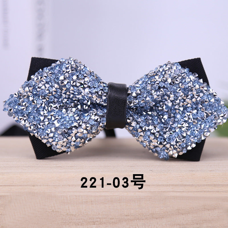 221 multicolor male bow tie crystal rhinestone starry wedding groom bow tie bow bow male wedding collar flowers