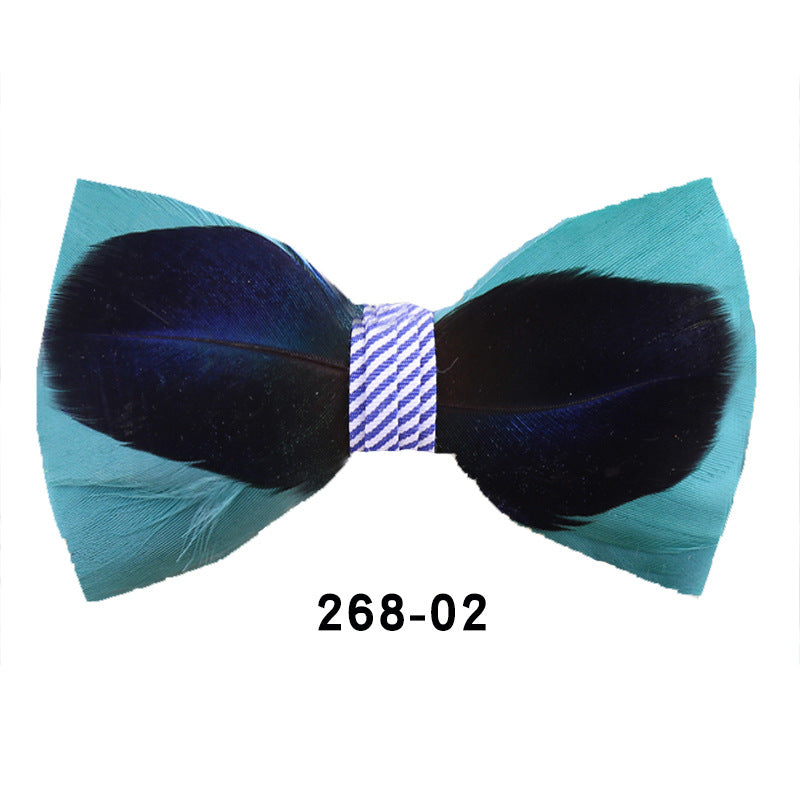 268 Rose Red Feather Bow Tie Men's Shirt Bow Tie Bow Tie Box Men's Bow Tie Wedding