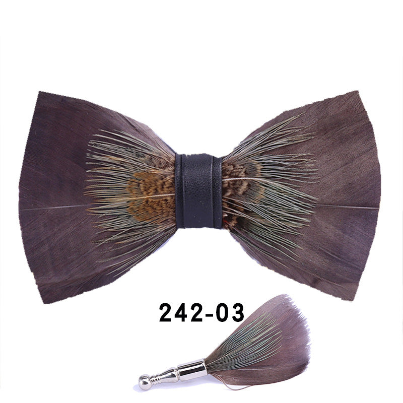 242 color feather wedding groom groomsman group pot butterfly wedding shirt business bow tie flower tie