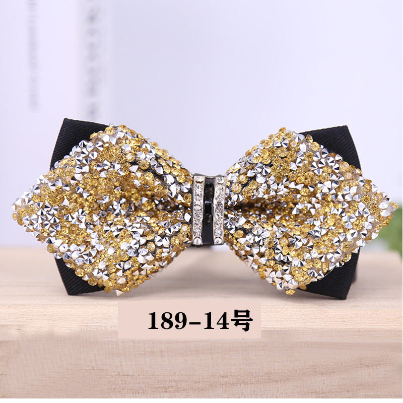 189 crystal bow tie, rhinestones, starry banquet, nightclub, diamond marry, groom, clay bow