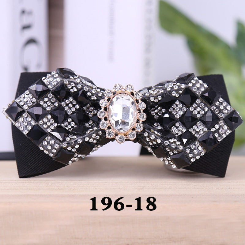 196 rectangular blue crystal bow tie male wedding party suit suit formal dress collar flower man crystal bow