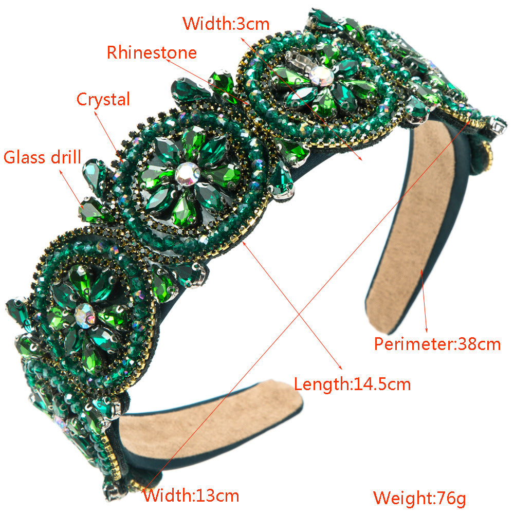 New European and American style full of diamonds personality luxury headband baroque full of diamonds crystal decoration party beautiful hair accessories wholesale