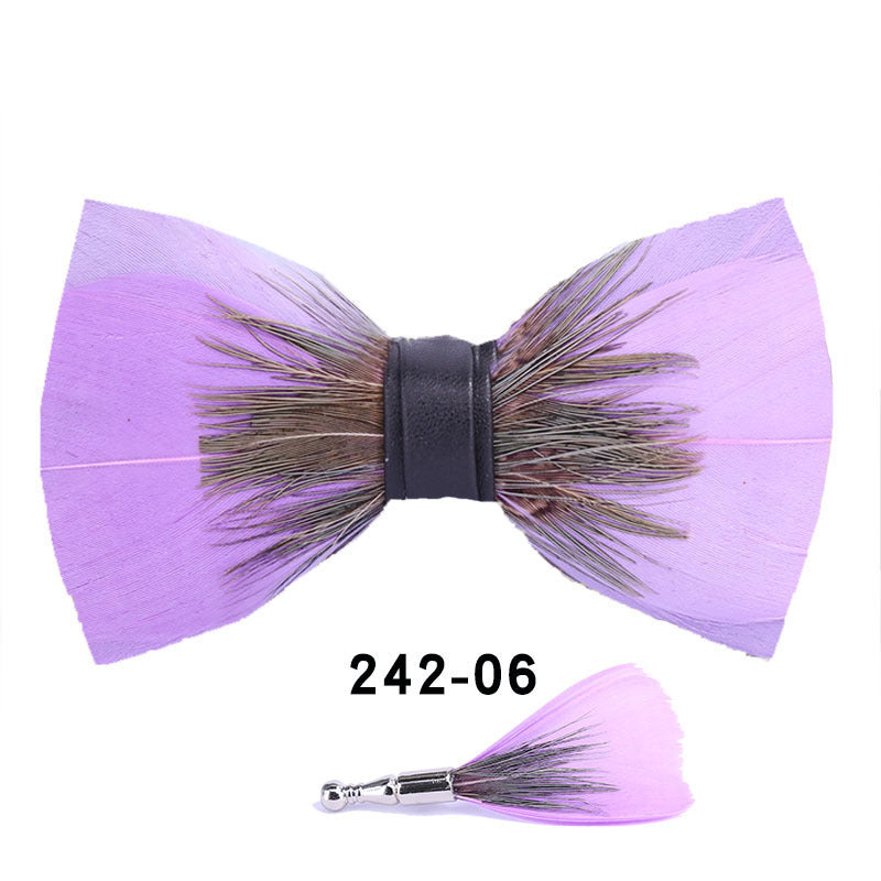 242 color feather wedding groom groomsman group pot butterfly wedding shirt business bow tie flower tie