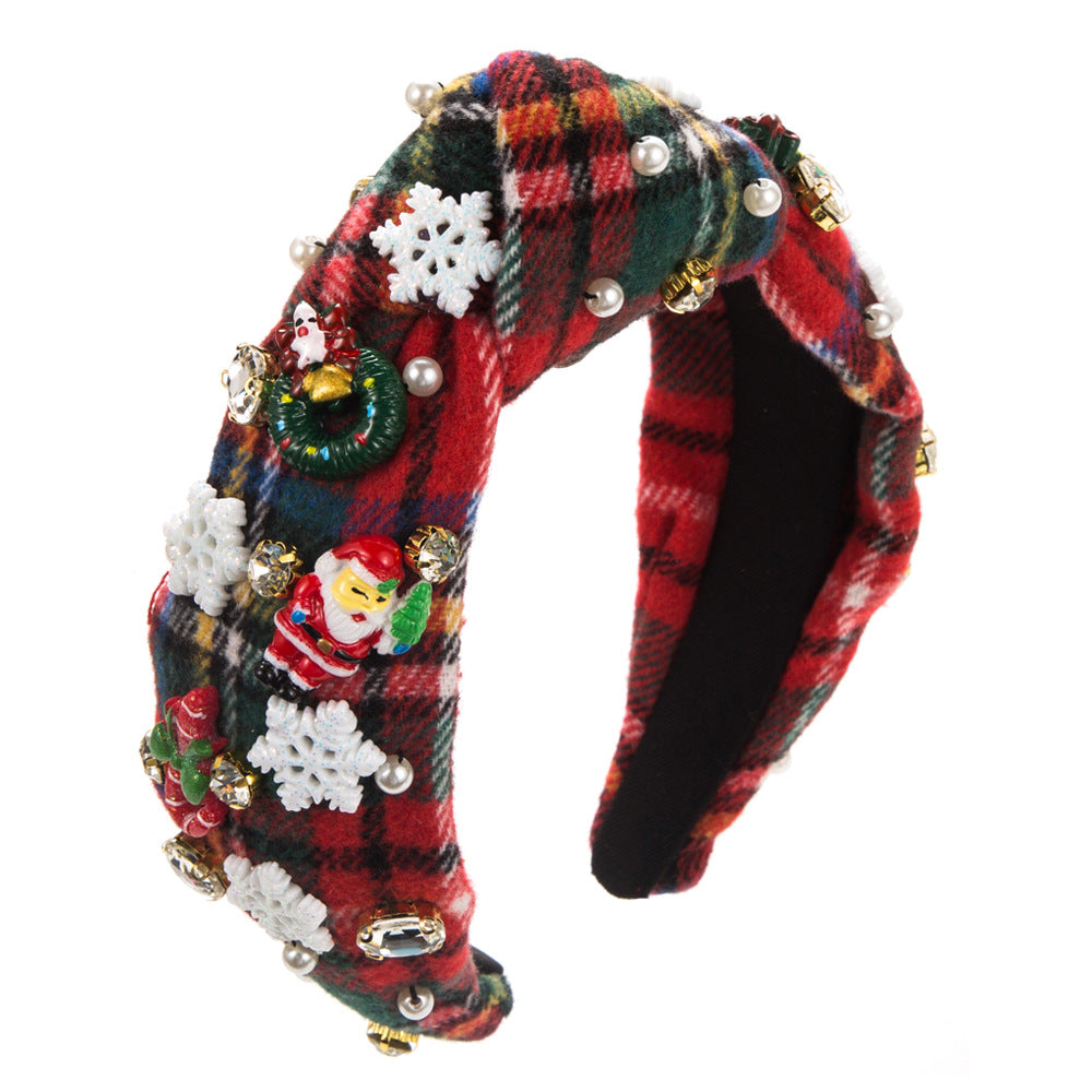 European and American classic mesh fabric Christmas headbands, Christmas, snowflake elk accessories, headbands, cross-border hot sales