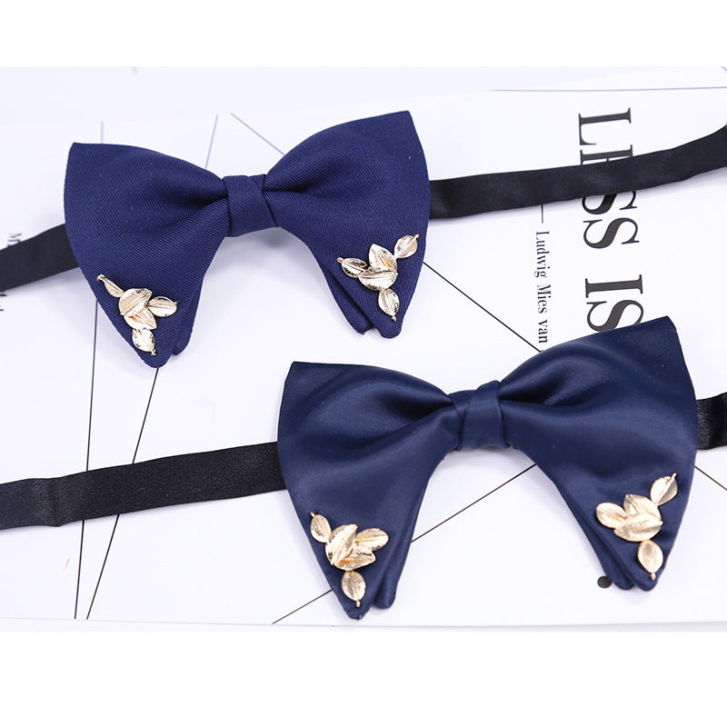 Blue Classic Daily White Shirt Versatile Bow Tie Business Bow Tie Korean Collar Flower
