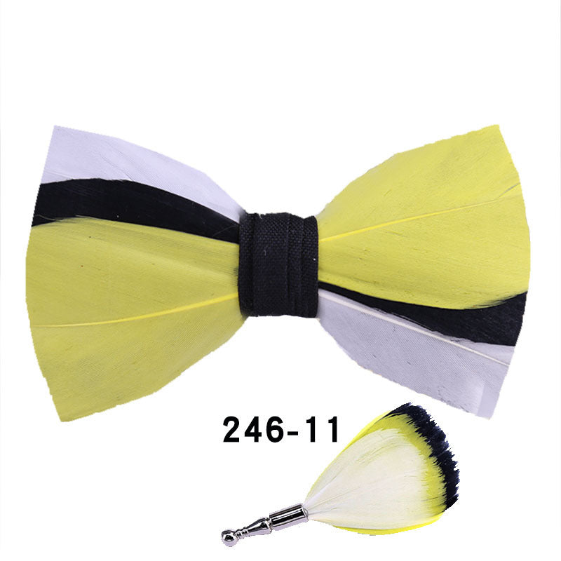 246 color feather wedding groom groomsman group pot butterfly wedding shirt business bow tie flower tie