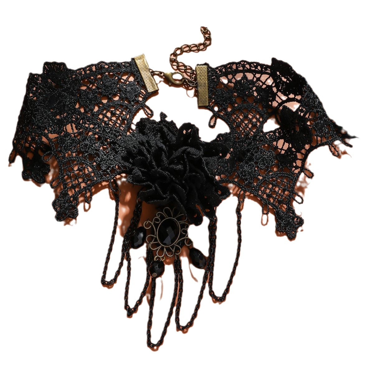 New European and American fashion cross-border jewelry, punk lace, gothic style, fake collar, lace necklace, tassel, clavicle chain